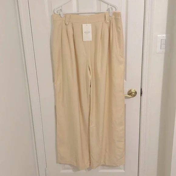 Sezane Loulou Trousers In Creme NWT Size 46, US 14
